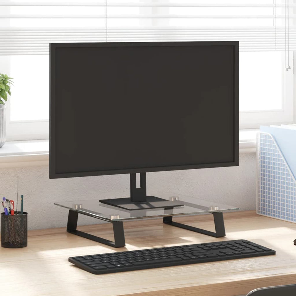 VidaXL monitor stand 40x35x8 cm tempered glass and metal black