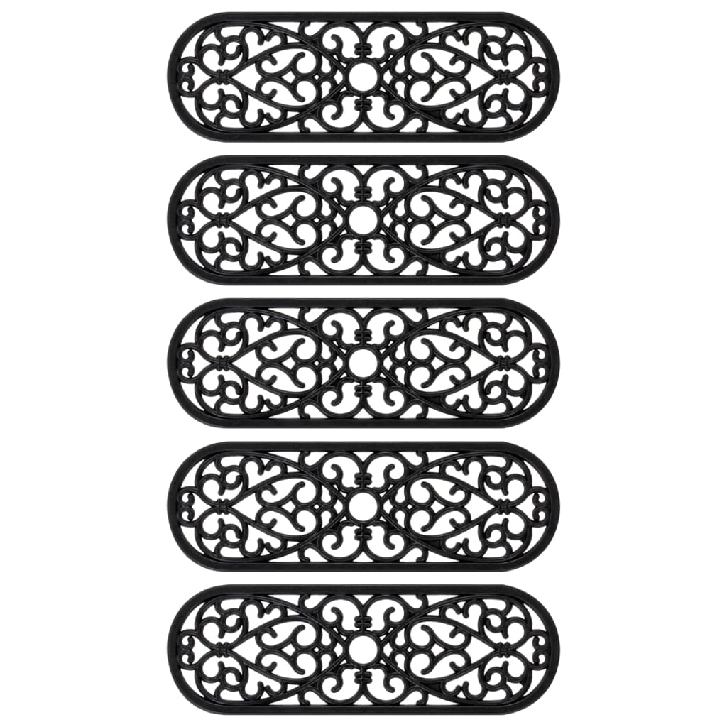 Esteras de escalera de Vidaxl 5 ST 25x75 cm de goma