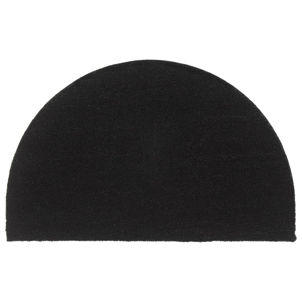 Vidaxl Half-Round Doormat 50x80 cm Tufted Coconut Fiber Black