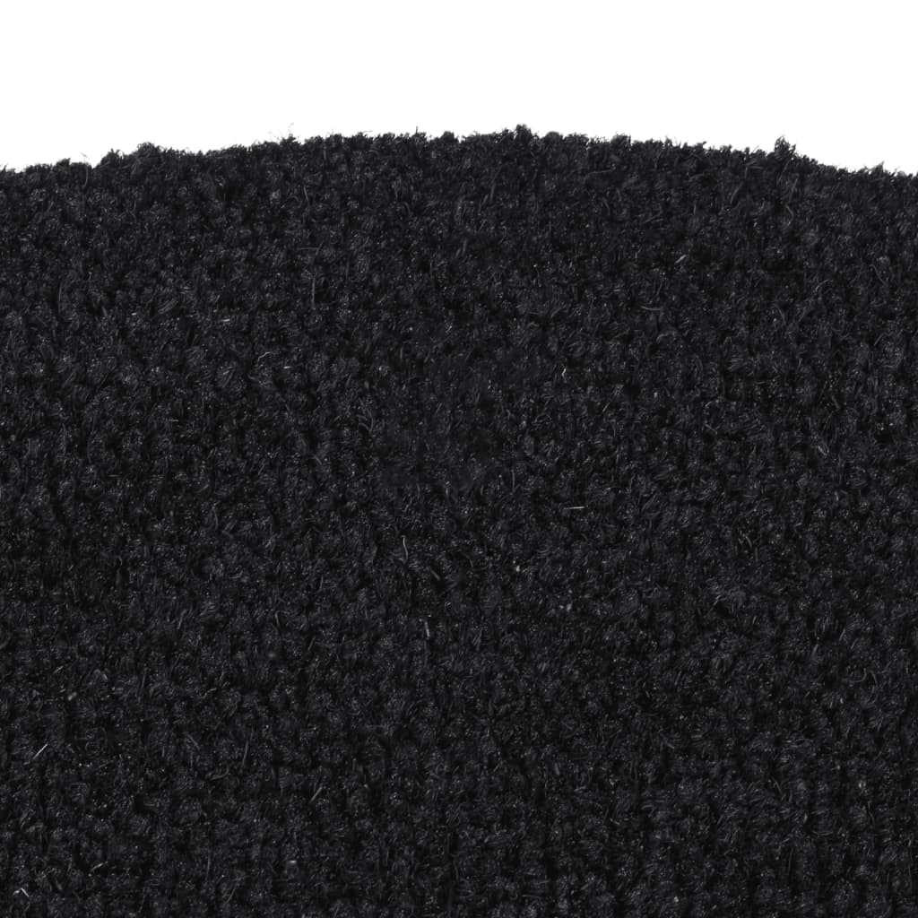 Vidaxl Half-Round Doormat 50x80 cm Tufted Coconut Fiber Black