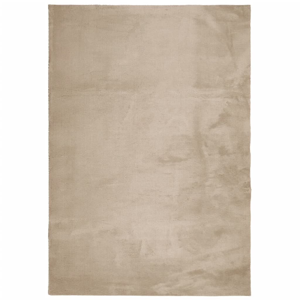 Vidaxl rug huarte low pile soft washable 140x200cm sand-colored