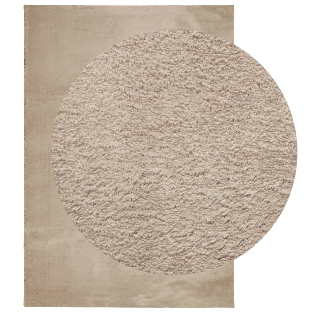 Vidaxl rug huarte low pile soft washable 140x200cm sand-colored