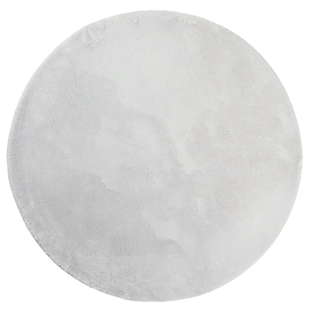 Vidaxl rug huarte short pile soft washable ø 100 cm gray