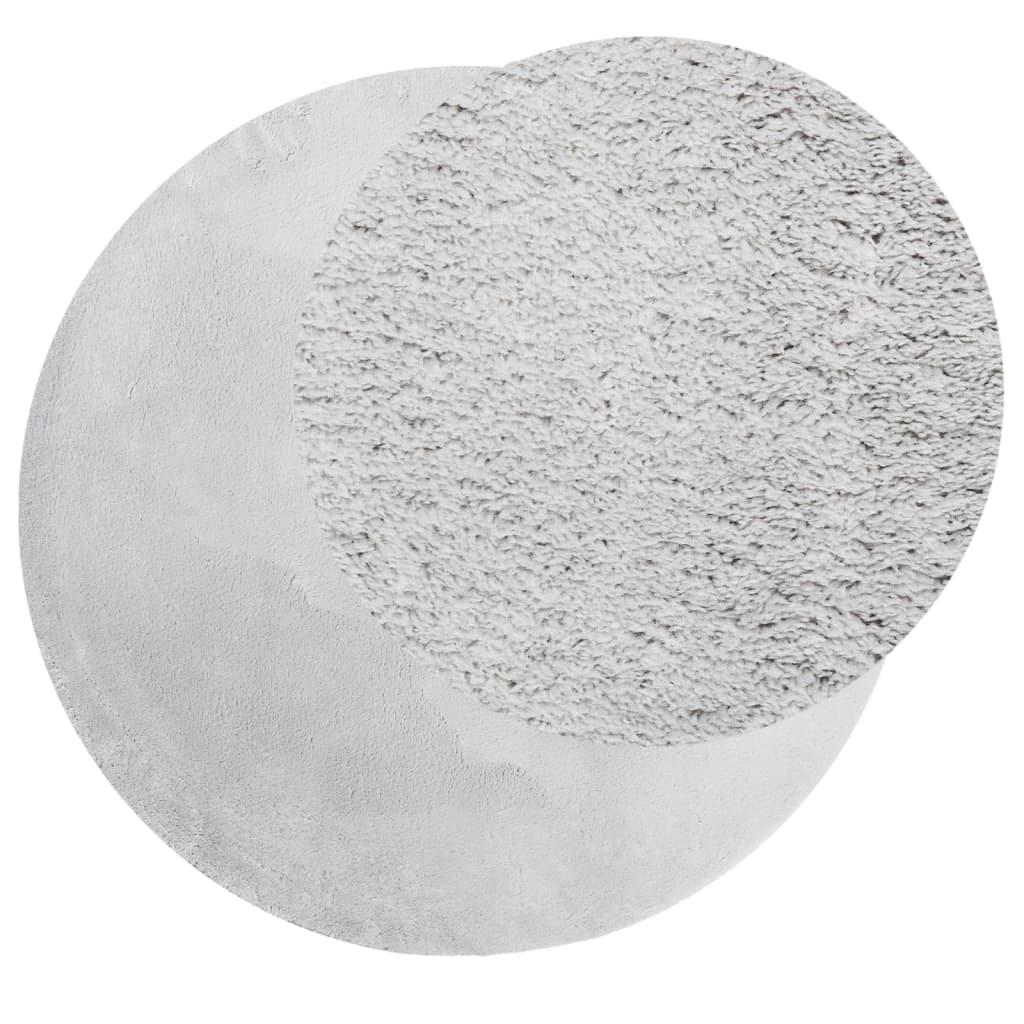 Vidaxl rug huarte short pile soft washable ø 100 cm gray