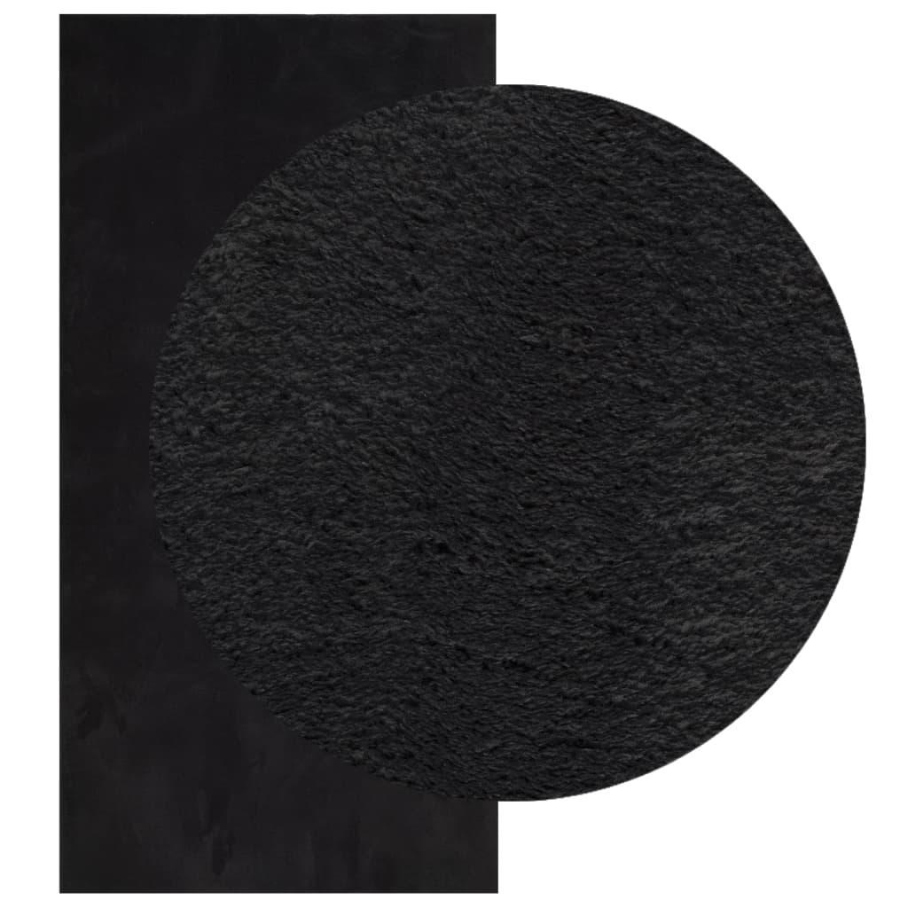Vidaxx tapis huarte poils courts doux lavable 100x200 cm noir