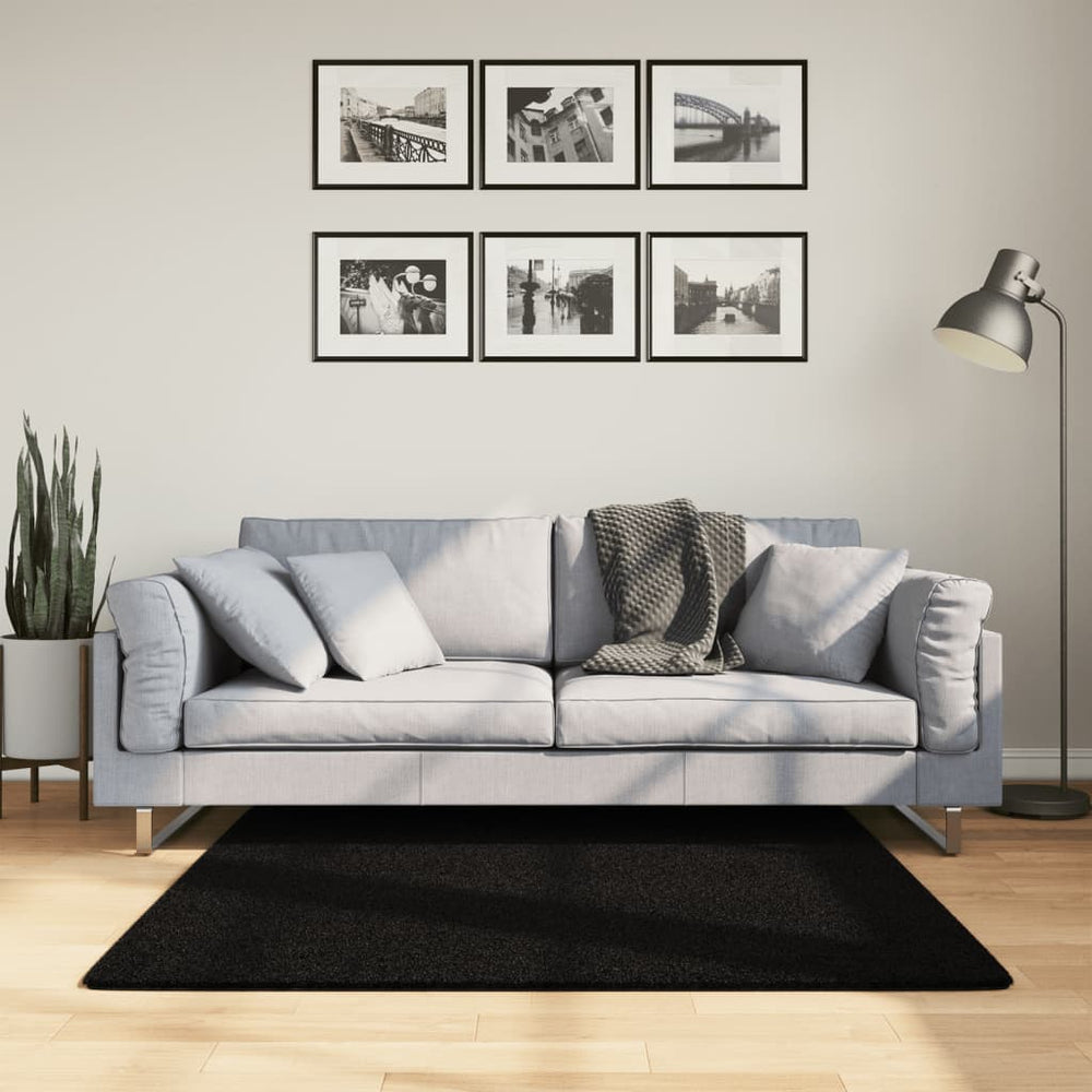 Vidaxx rug huarte short pile soft washable 120x120 cm black