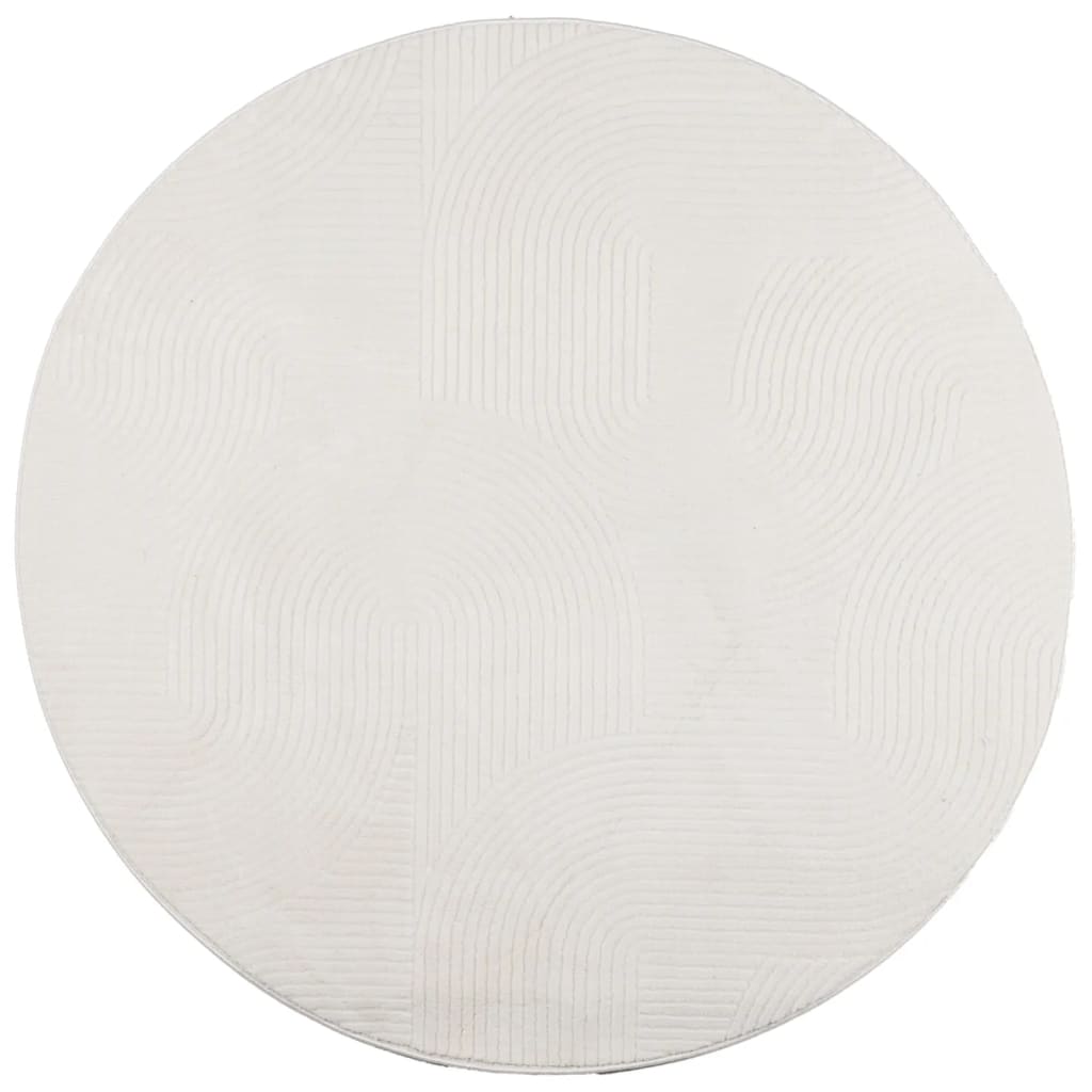 Vidaxl tapis iza poils courts scandinave ø 100 cm crème