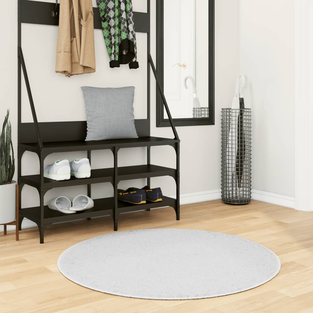 Vidaxx rug oviedo low pile ø 100 cm gray