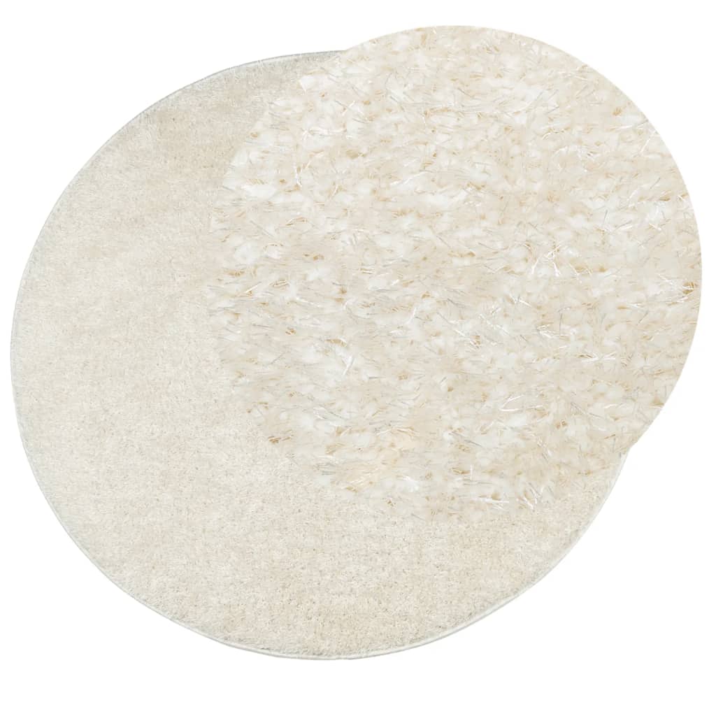 Vidaxl rug istan high pile glossy ø 80 cm cream-colored