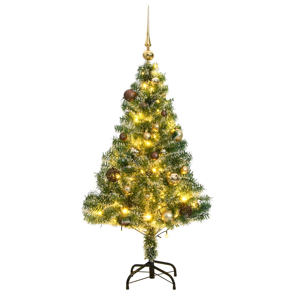 VidaXL Künstlicher Weihnachtsbaum mit 150 LEDs, Kugeln und Schnee 120 cm