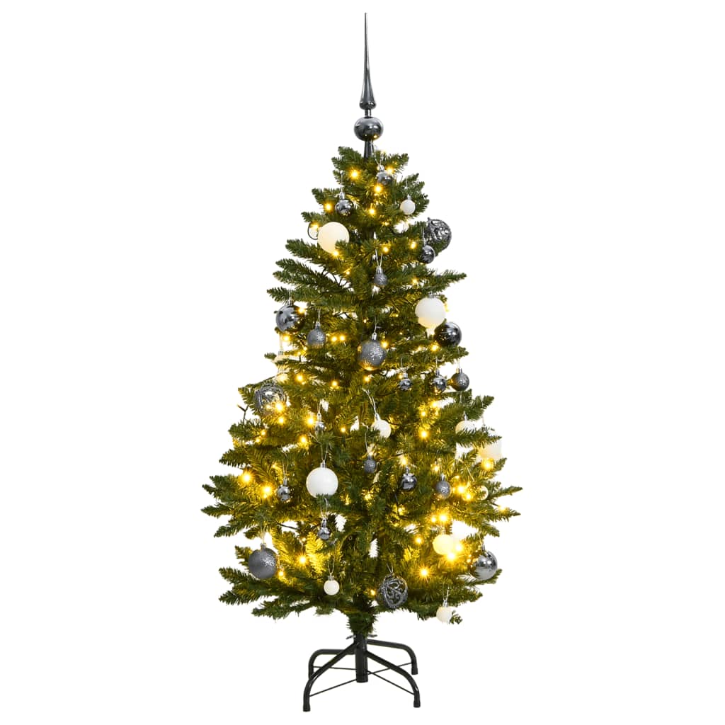 VidaXL Artificial Christmas tree with hinges 150 LED and Christmas balls 120 cm