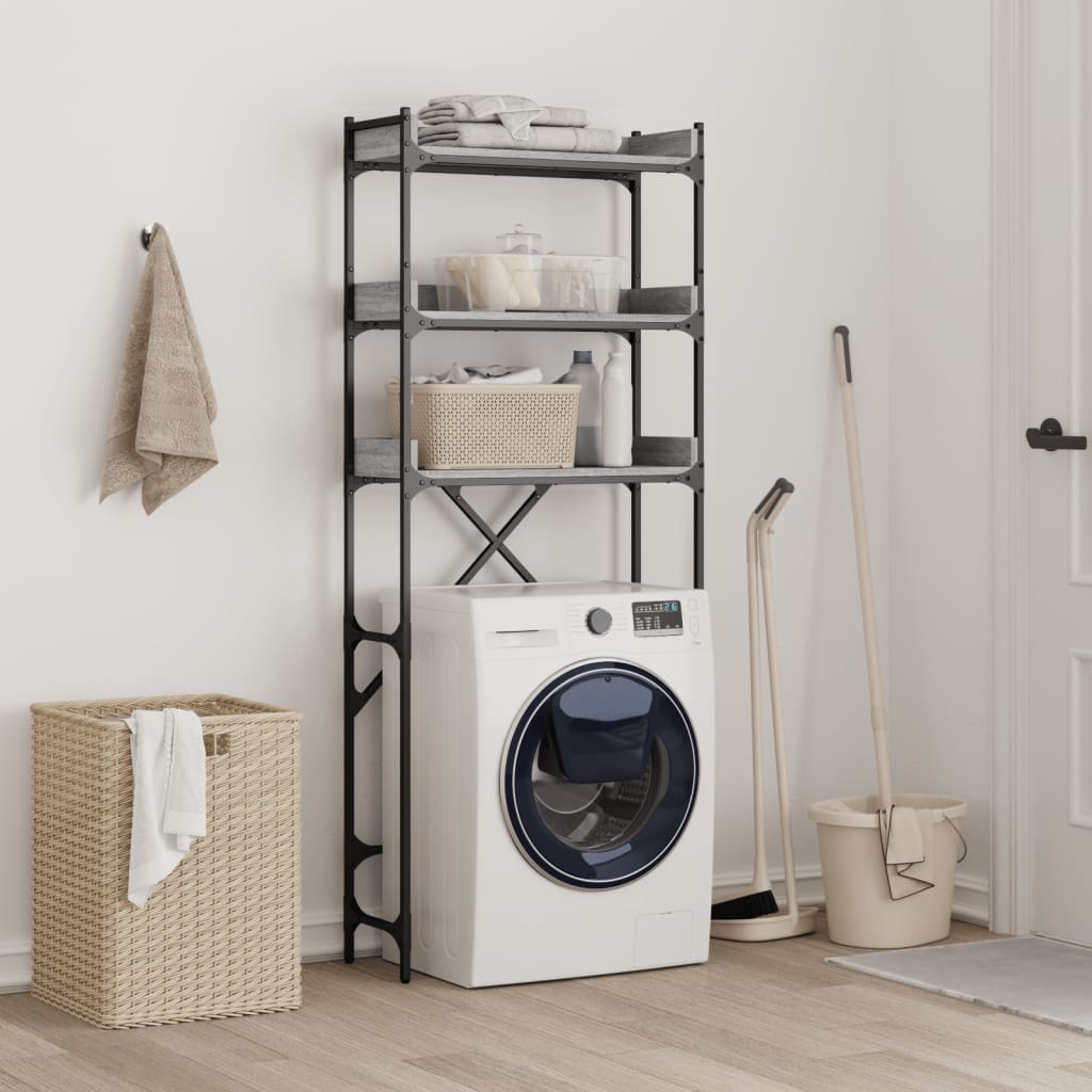 Vidaxx washing machine rack 67x25x163 cm finished wood gray sonoma