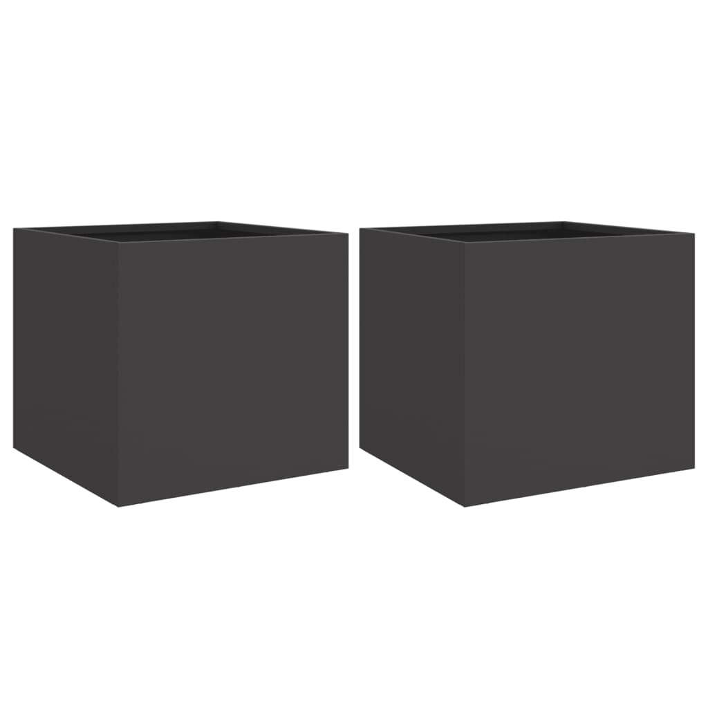 Vidaxx planters 2 pcs 32x30x29 cm steel black