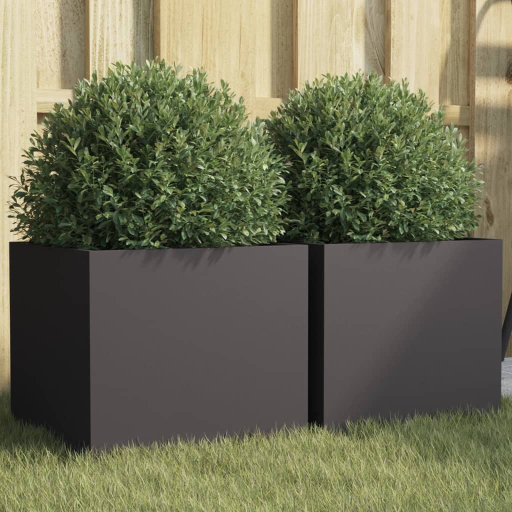 Vidaxx planters 2 pcs 32x30x29 cm steel black