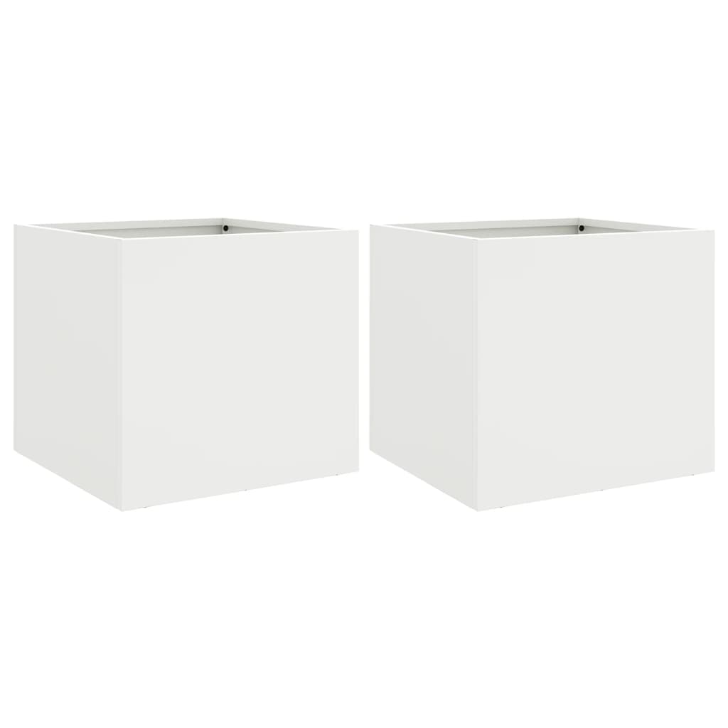 Vidaxx planters 2 pcs 32x30x29 cm steel white