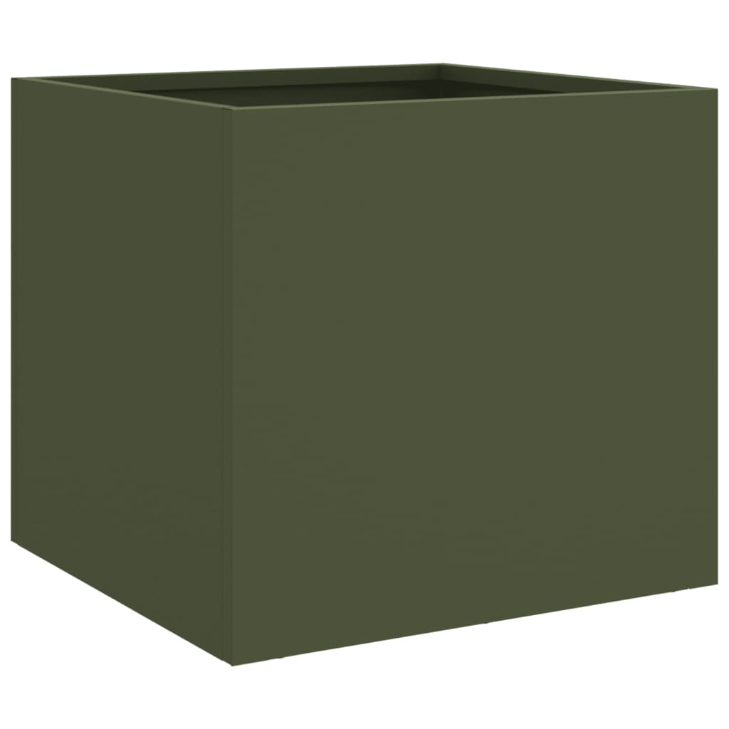 Vidaxx planter 32x30x29 cm steel olive green