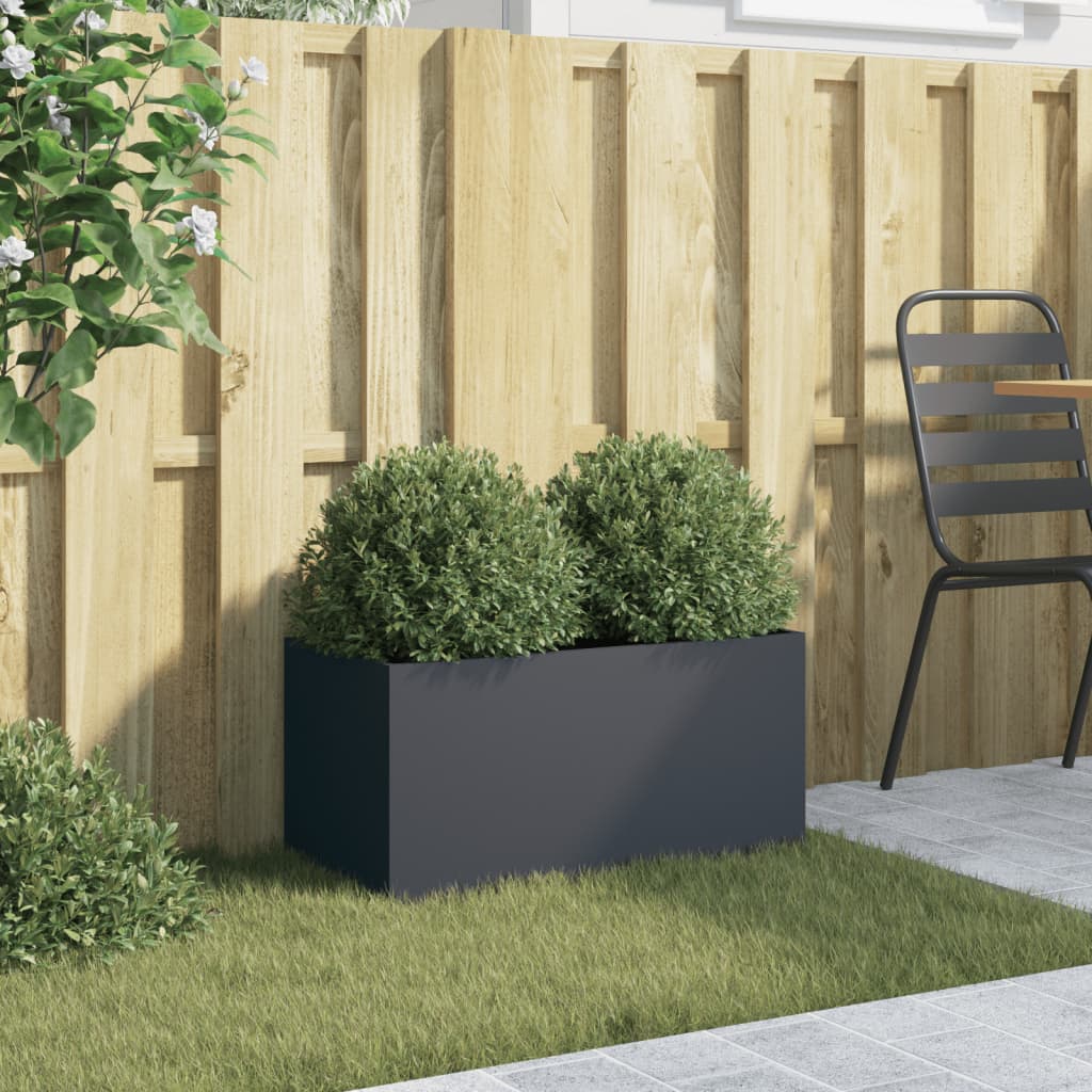 Vidaxx planter 62x30x29 cm steel anthracite