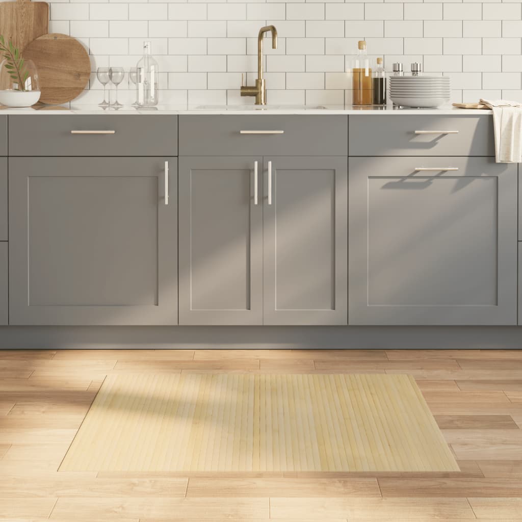 Vidaxx rechteckiger Teppich 70x100 cm Bambus hell natur