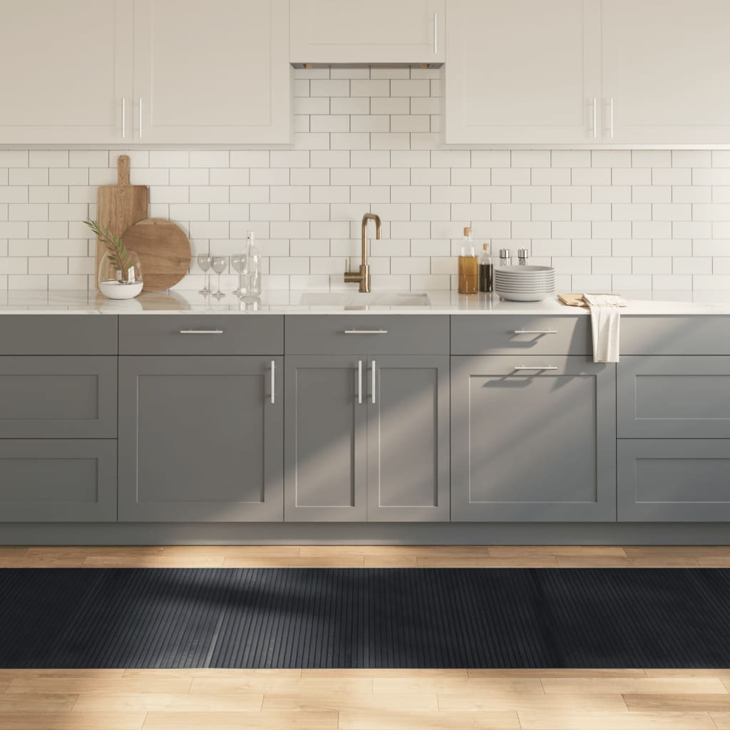 Tappeto rettangolare Vidaxx 80x300 cm bambù nero