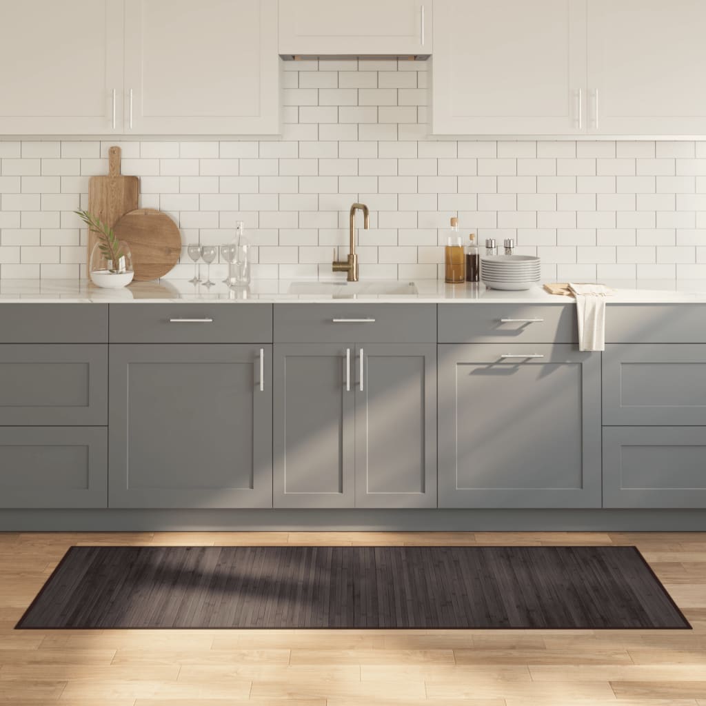 Vidaxx rechteckiger Teppich 70x200 cm Bambus dunkelbraun