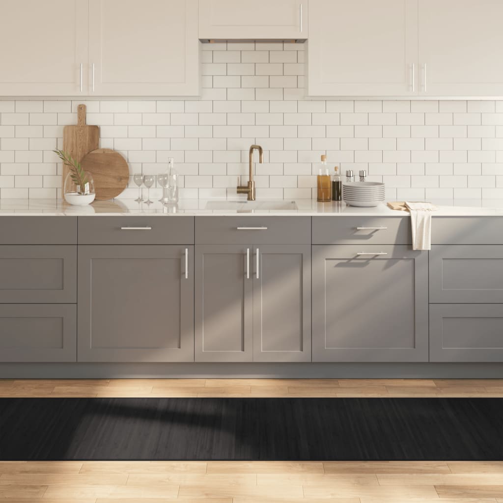 Tappeto rettangolare Vidaxx 70x300 cm bambù nero