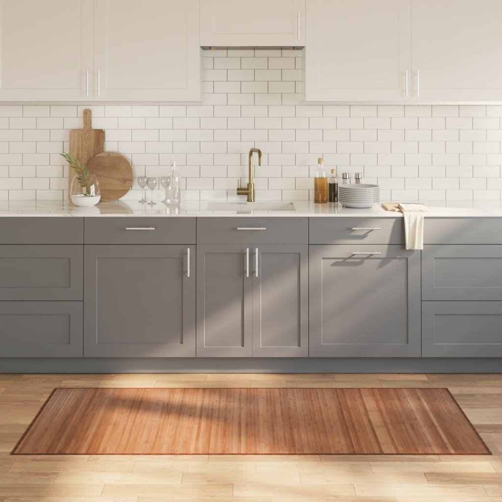 Vidaxx rechteckiger Teppich 80x200 cm Bambus natur