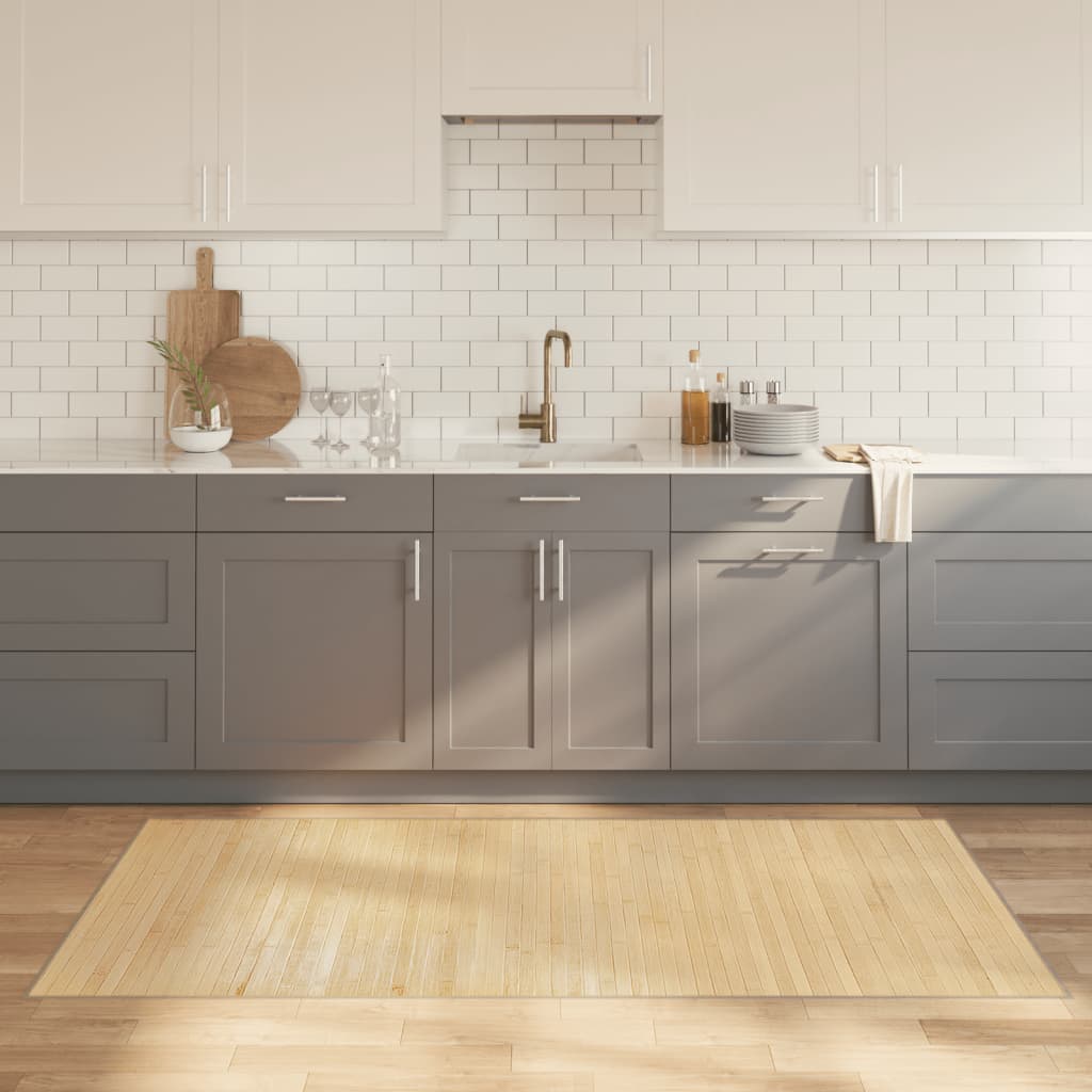 Vidaxx rechteckiger Teppich 100x200 cm Bambus hell natur