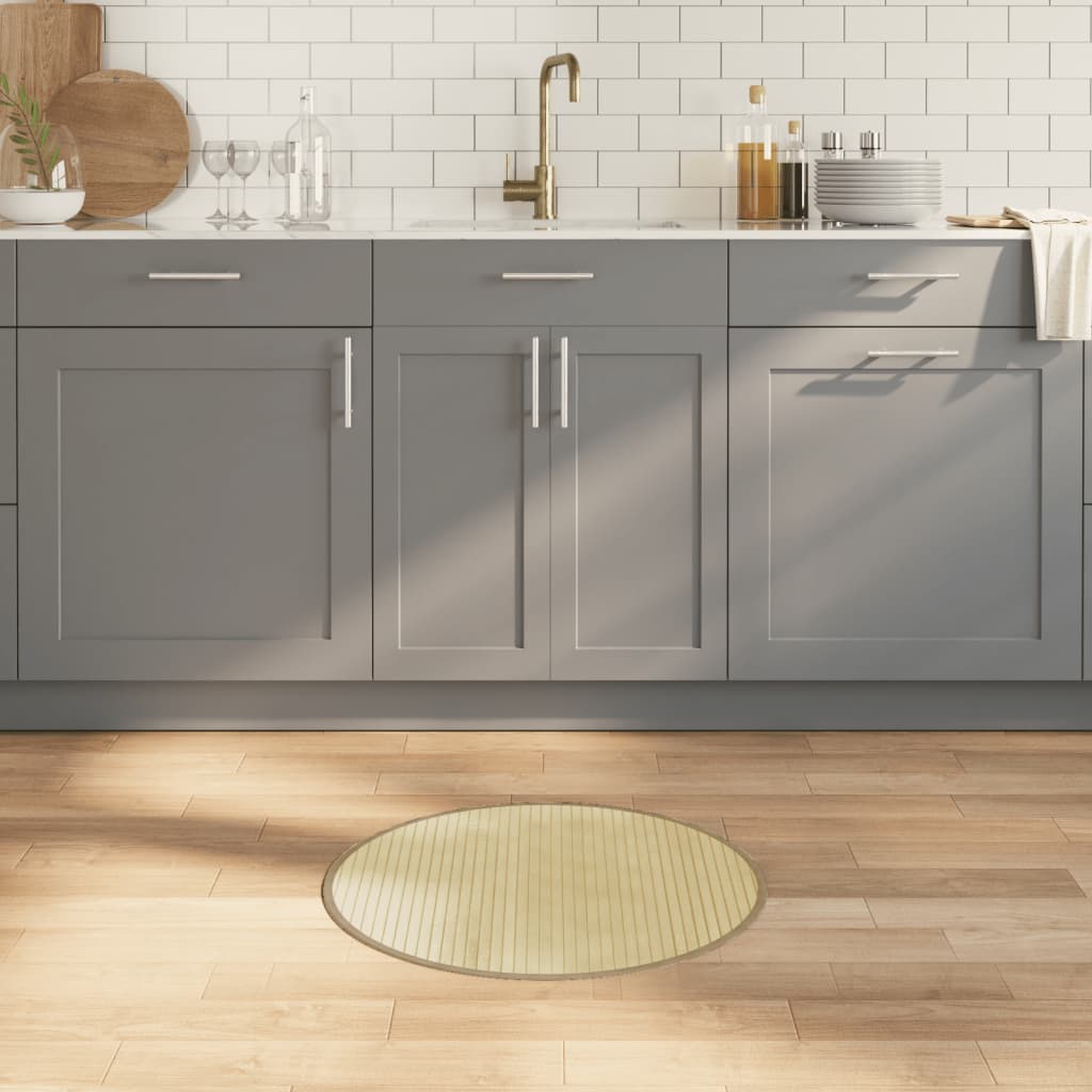 VidaXL Teppich rund 60 cm Bambus hell natur