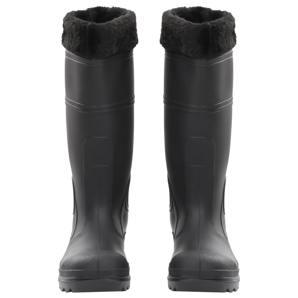 Vidaxl bottes de pluie avec chaussettes amovibles taille 38 PVC noir