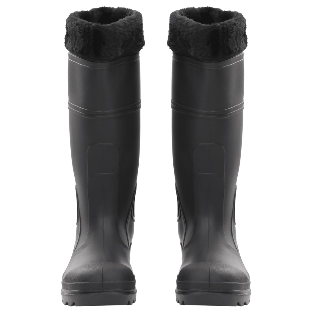 Vidaxl bottes de pluie avec chaussettes amovibles taille 39 PVC noir