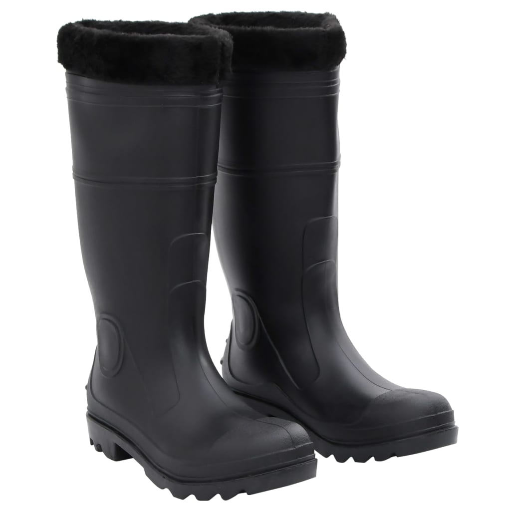Vidaxl bottes de pluie avec chaussettes amovibles taille 41 PVC noir