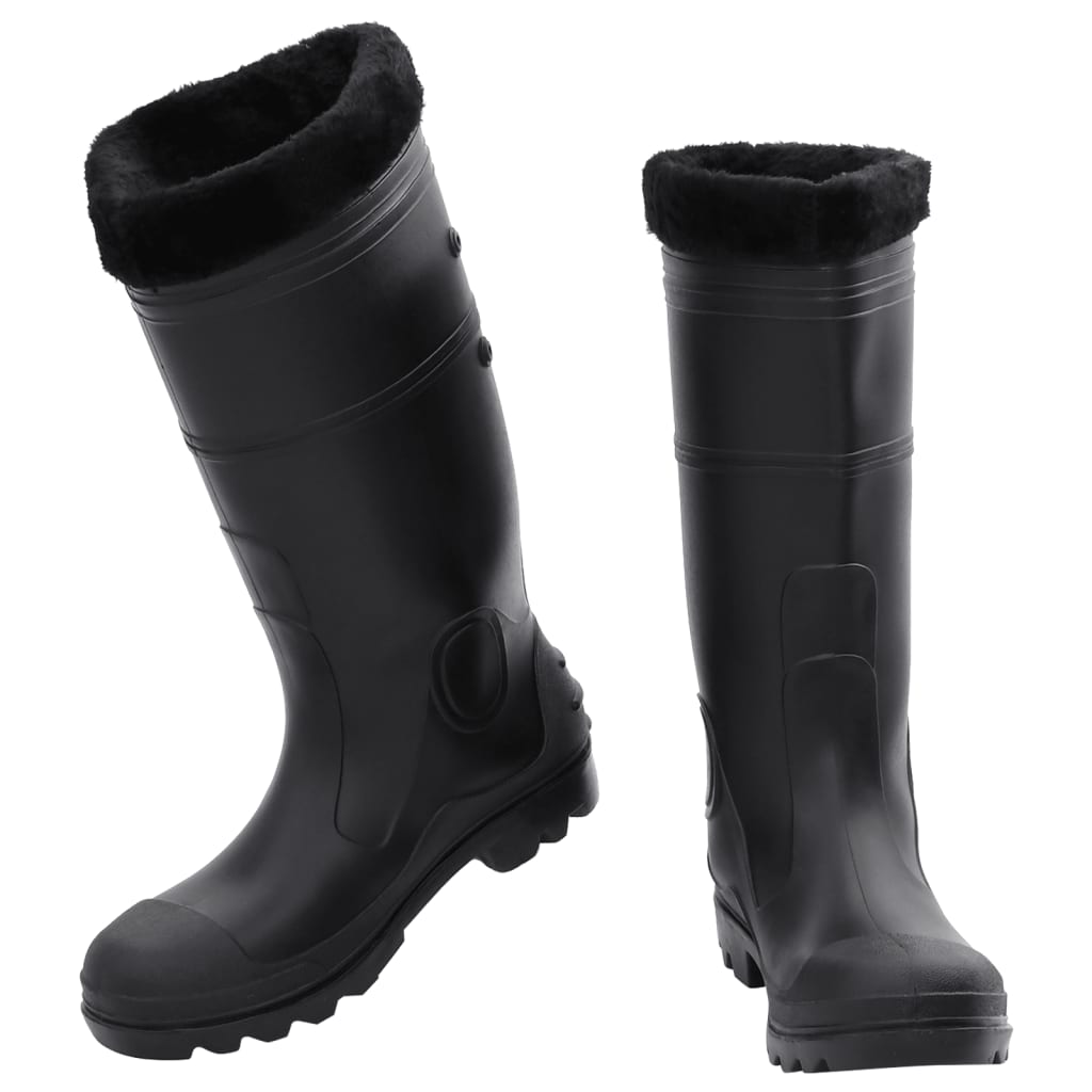 Vidaxl bottes de pluie avec chaussettes amovibles taille 41 PVC noir