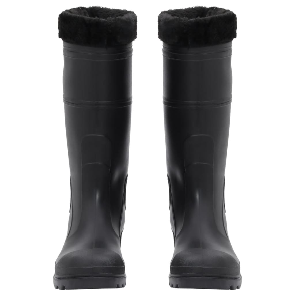Vidaxl bottes de pluie avec chaussettes amovibles taille 41 PVC noir