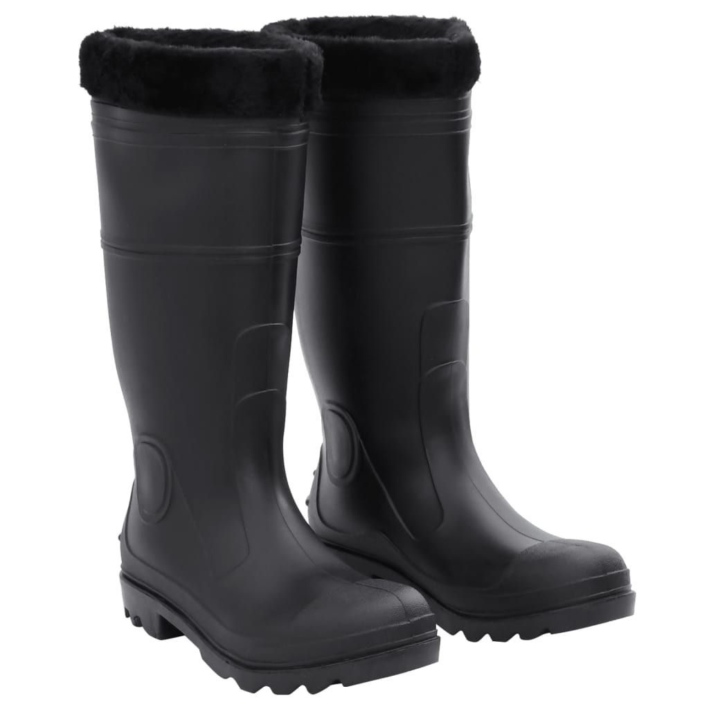 Vidaxl bottes de pluie avec chaussettes amovibles taille 43 PVC noir