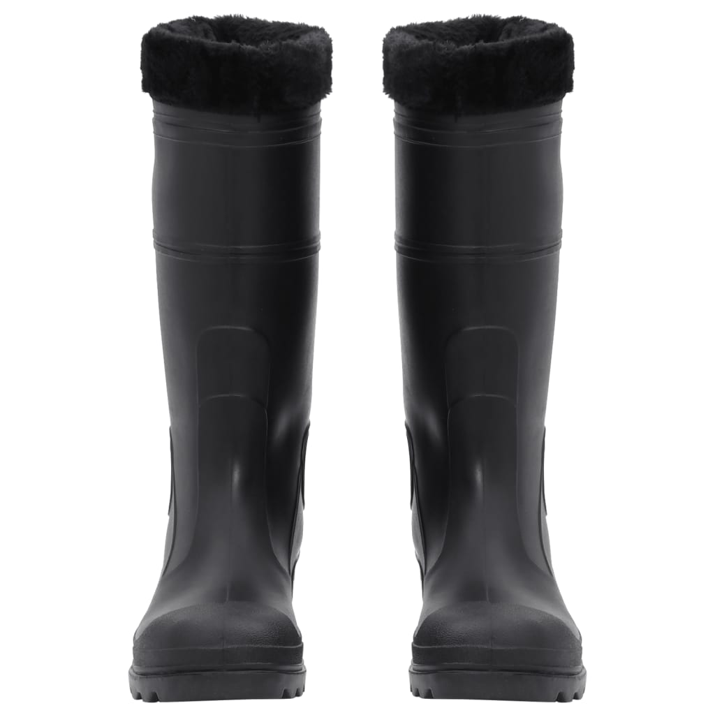 Vidaxl bottes de pluie avec chaussettes amovibles taille 43 PVC noir