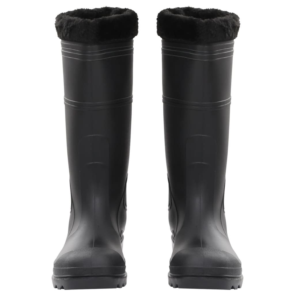 Vidaxl bottes de pluie avec chaussettes amovibles taille 44 PVC noir