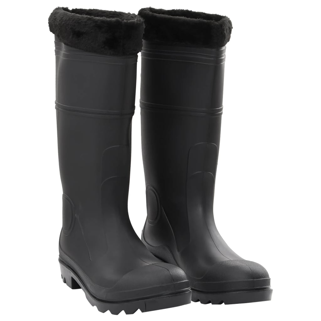 Vidaxl bottes de pluie avec chaussettes amovibles taille 45 PVC noir