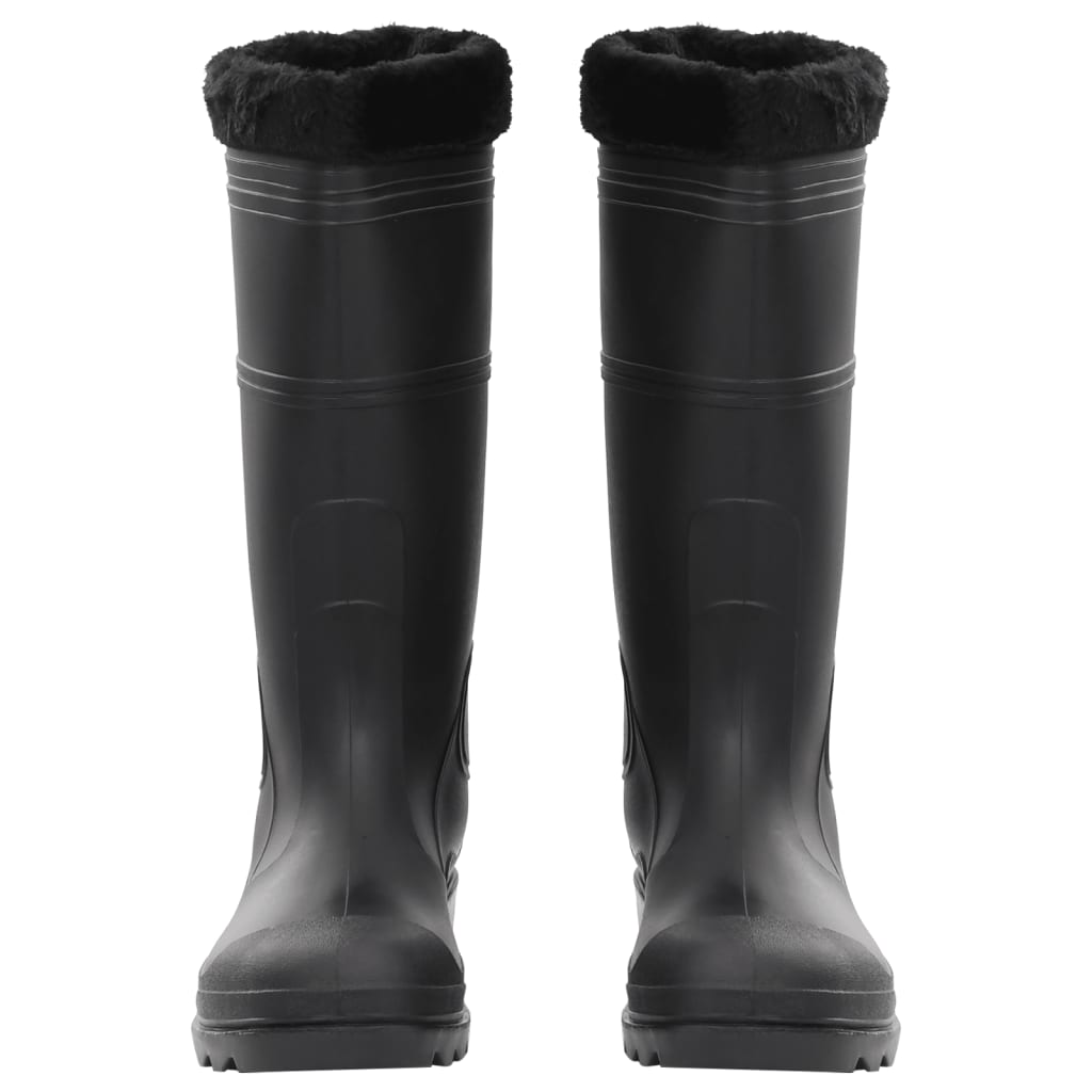 Vidaxl bottes de pluie avec chaussettes amovibles taille 45 PVC noir