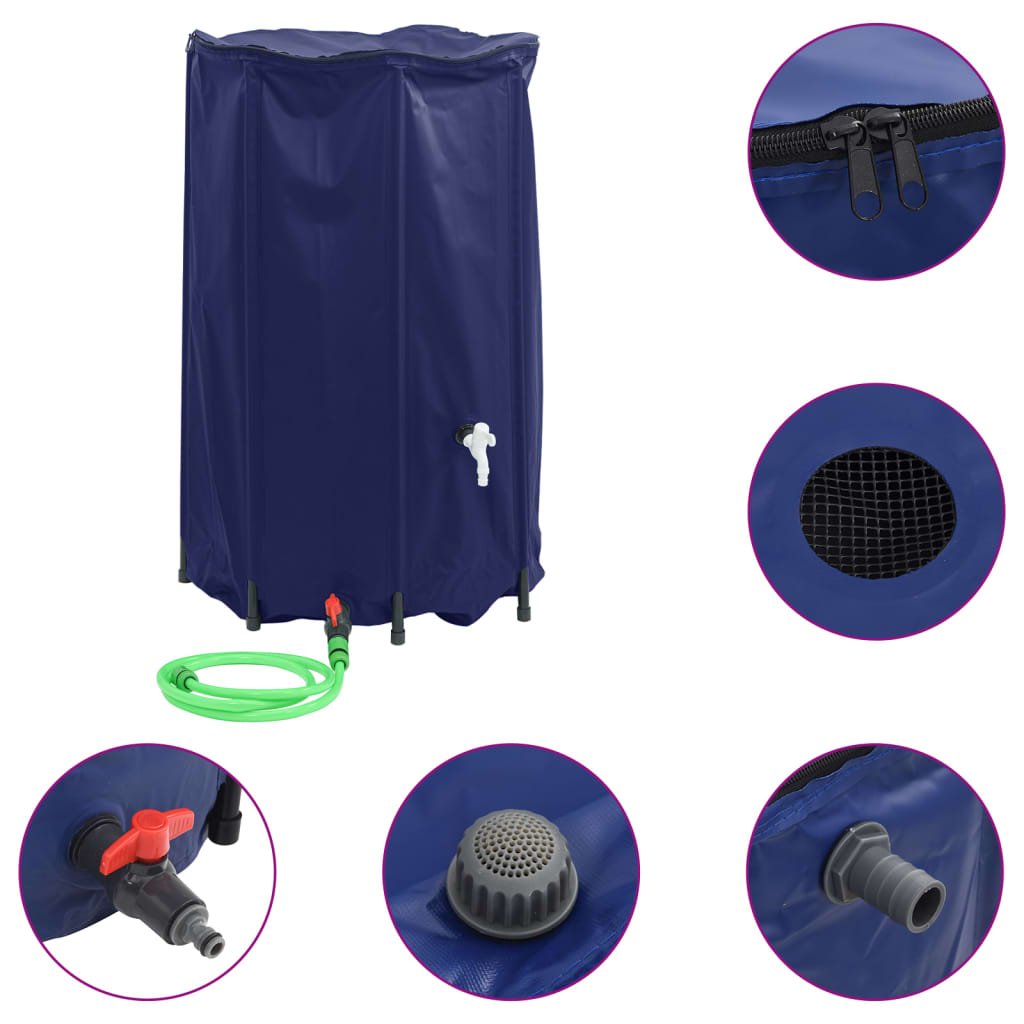 Depósito de agua VidaXL con grifo plegable 500 l PVC