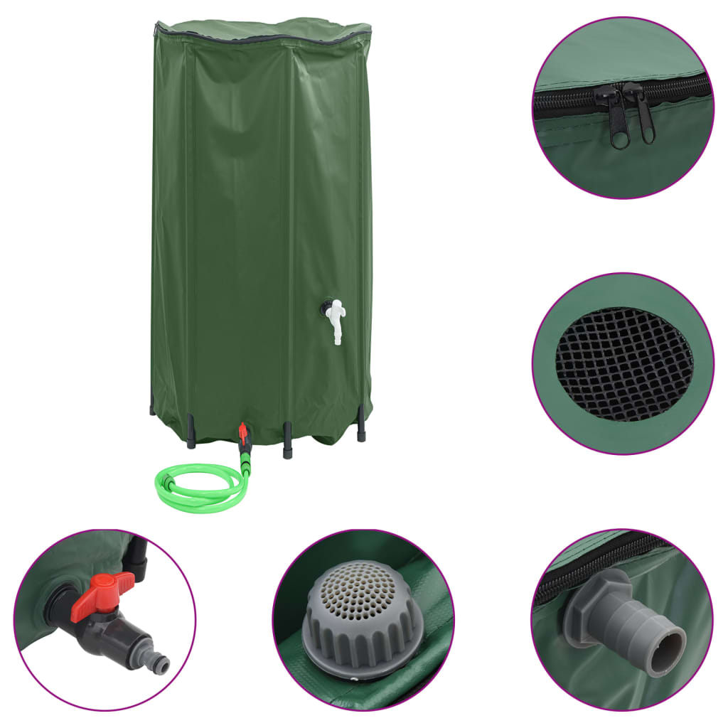Depósito de agua VidaXL con grifo plegable 380 l PVC