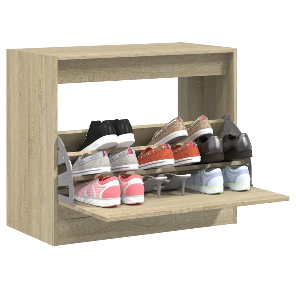 VidaXL armoire à chaussures 80x42x69 cm bois d'ingénierie chêne sonoma