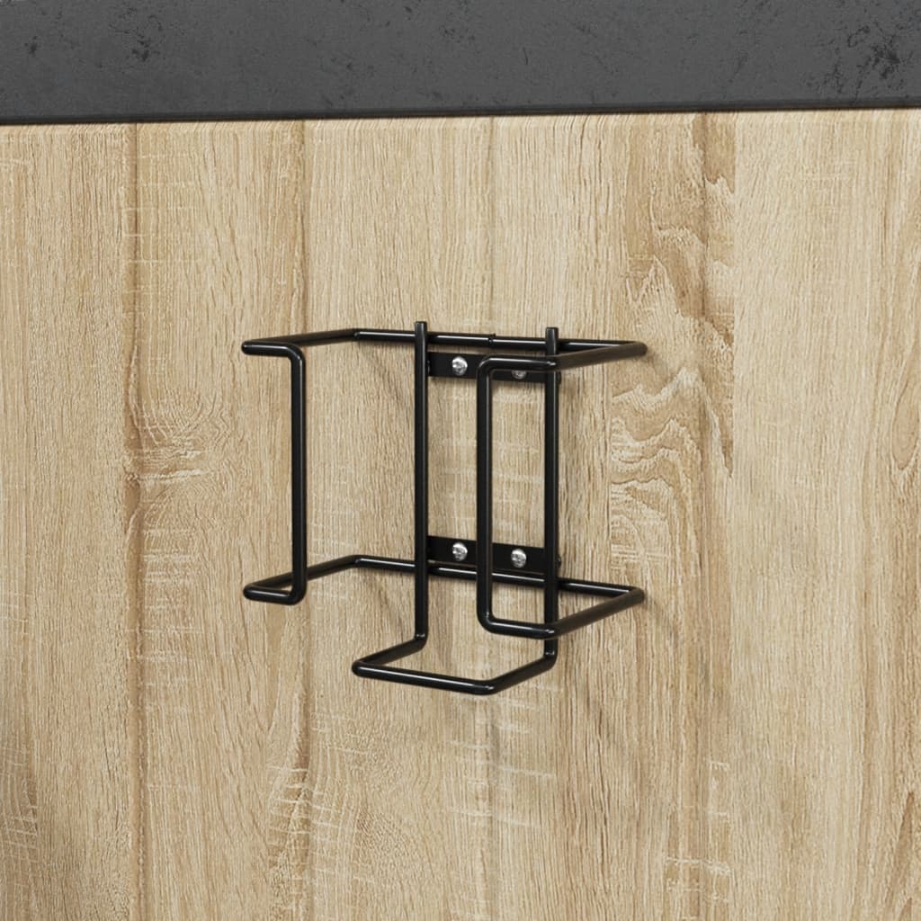 VidaXL support pour pierre à lécher acier noir