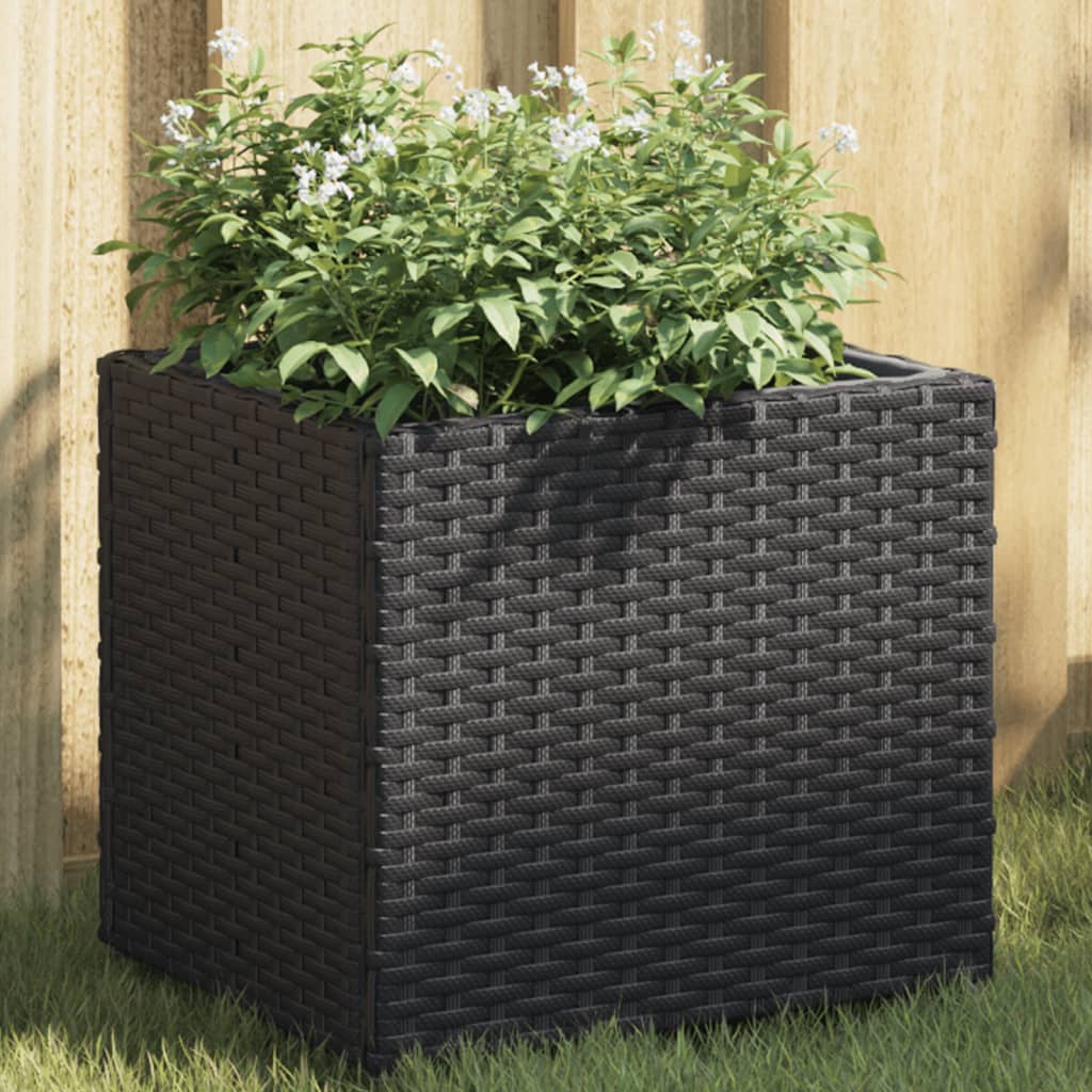 Fioriera Vidaxx 36x30x32 cm in polyrattan nero