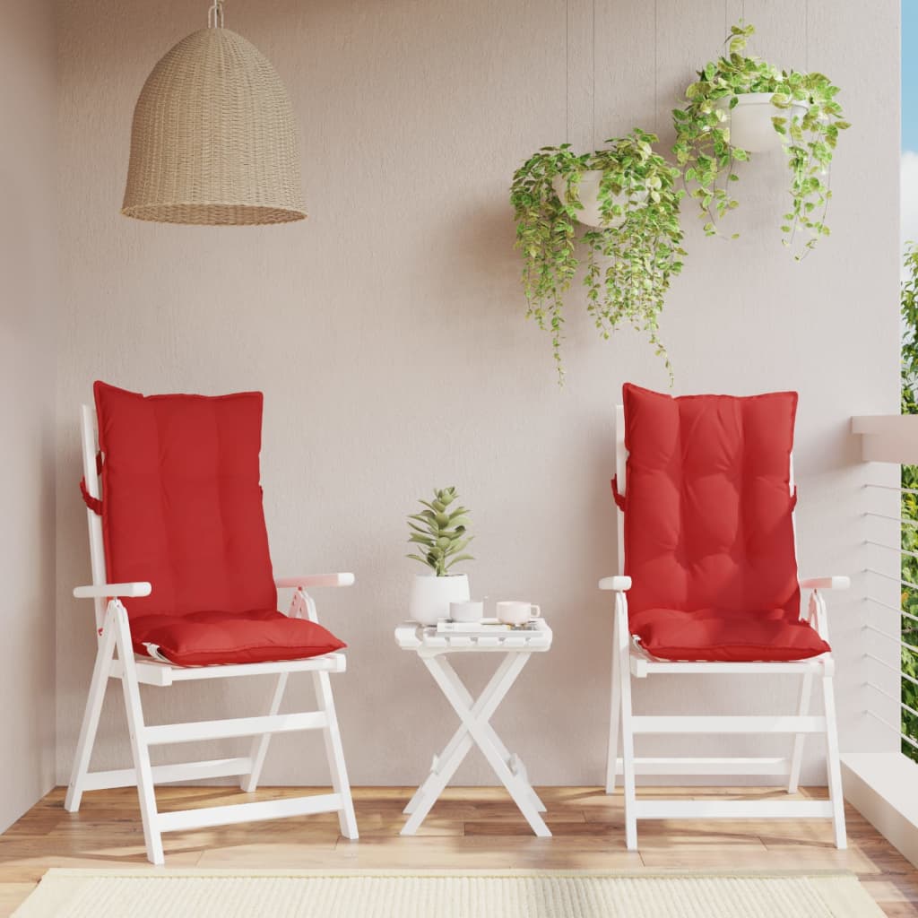 Vidaxl chair cushions 2 pcs high back oxford fabric red