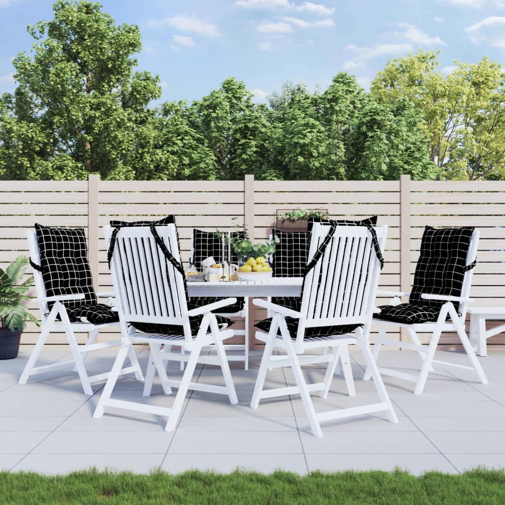 Cúisíní cathaoir VidaXL 6 ríomhaire ar ais patrún Diamond fabraice oxford dubh