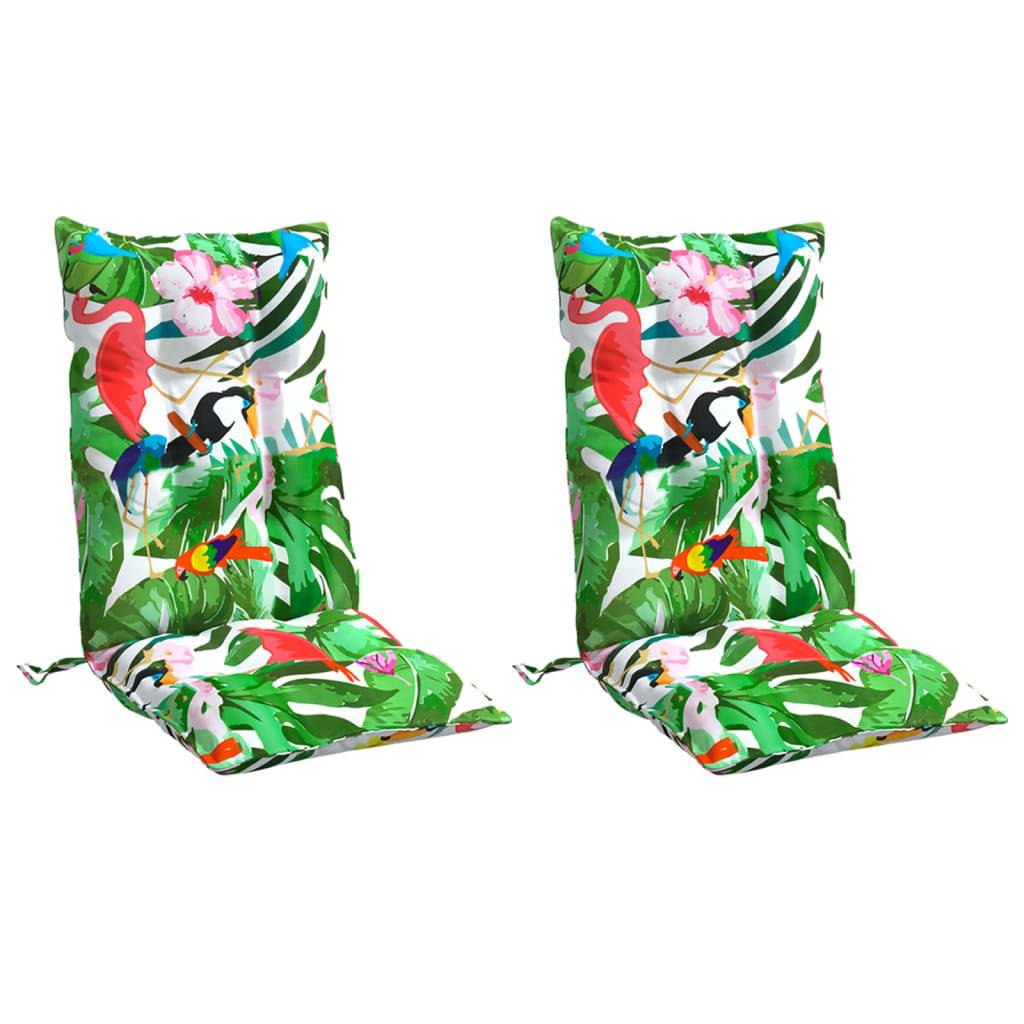 VidaXL chair cushions 2 pcs high back oxford fabric multi-colored