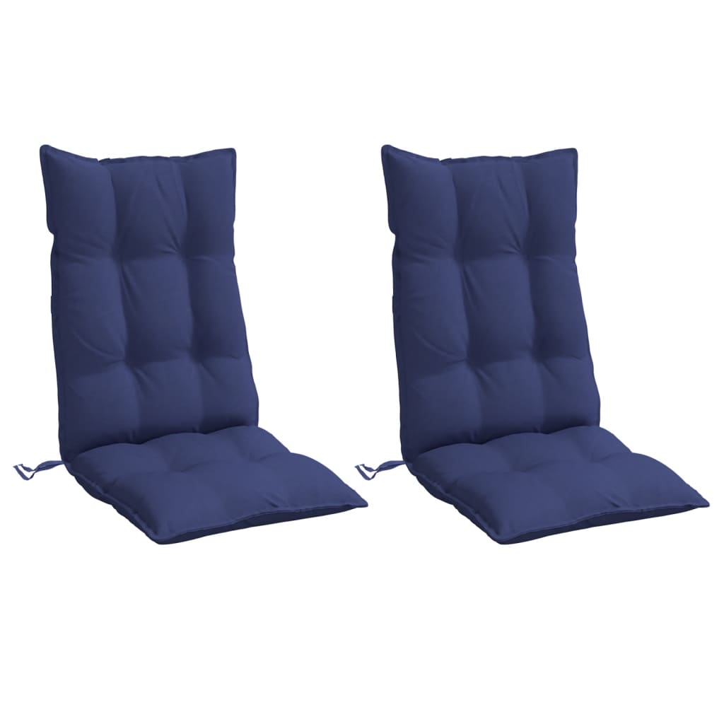 VidaXL chair cushions 2 pcs high back oxford fabric navy blue