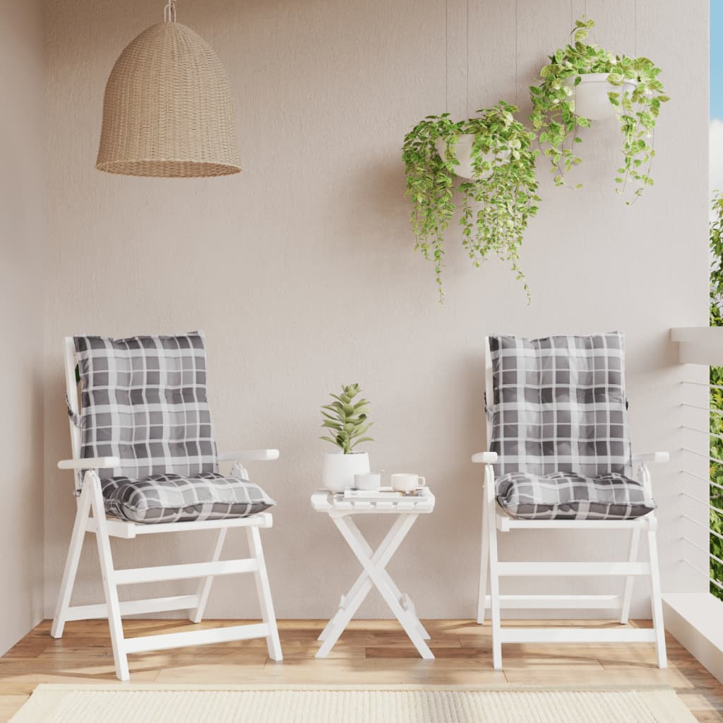 VidaXL stolputer 2 stk lavrygg diamantmønster oxford stoff grå