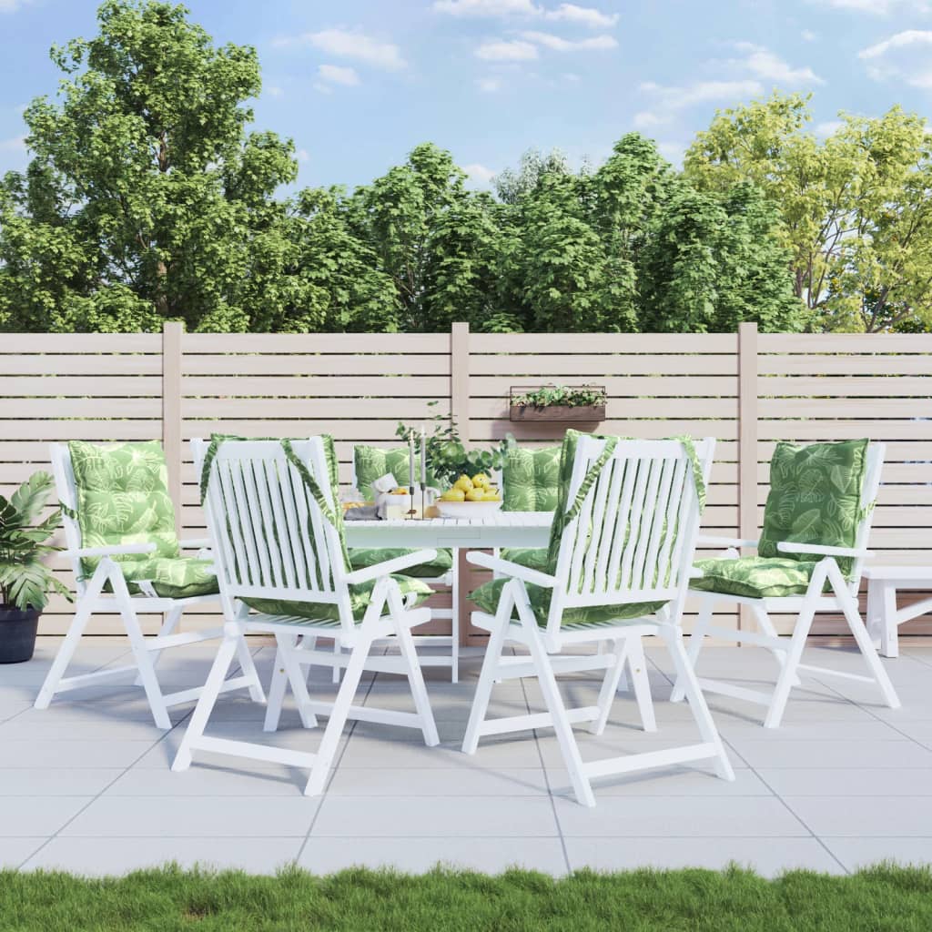 VidaXL Stull Këssen 6 Stéck niddereg Réck Blatmuster Oxford Stoff