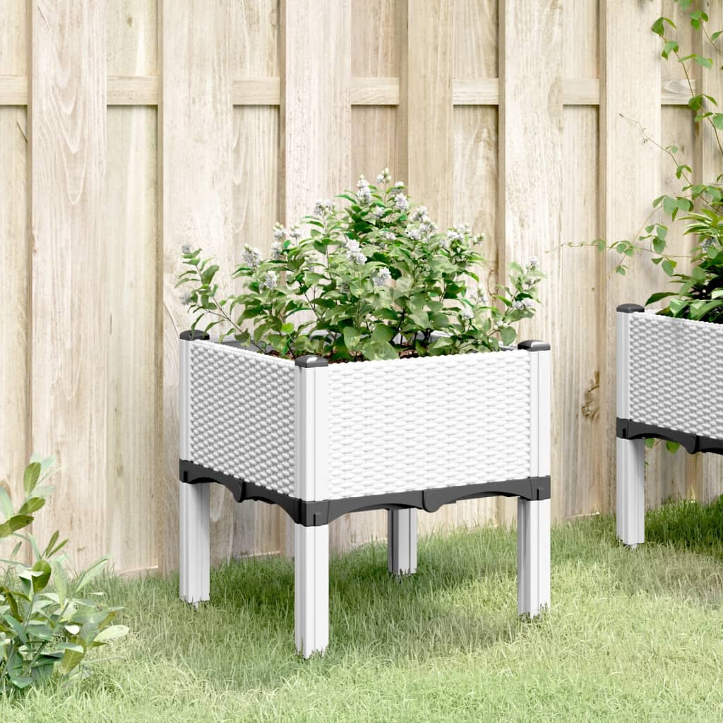 Vidaxx planter with legs 40x40x42 cm polypropylene white